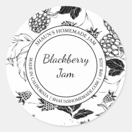 Adesivo Blackberry Jam Sketch Modern label