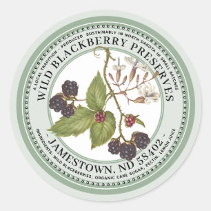 Adesivo Blackberry Preserve Label Jam 1930 Green