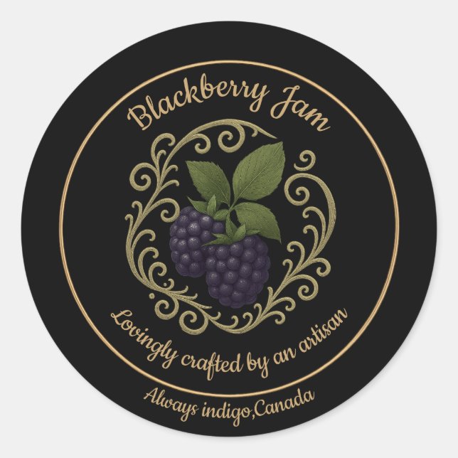 Adesivo Blackberry Whisper – Artisan Jam Label (Frente)