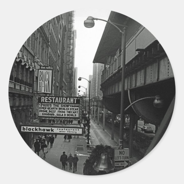 Adesivo Blackhawk Restaurant Street, em Chicago, 1960 (Frente)