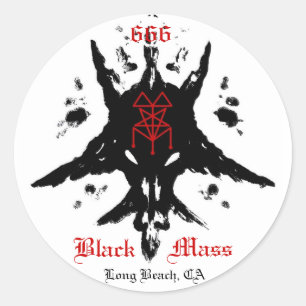 Adesivo blackmassinkblot, 666, massa, preto, Long Beach,