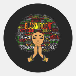 Adesivo Blacknificent Words Art Afro Natural Hair Black Qu
