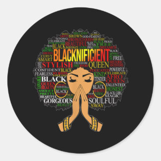 Adesivo Blacknificent Words Art Afro Natural Hair Black Qu