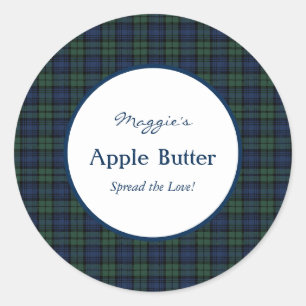 Adesivo Blackwatch Tartan Xadrez Jam Jar Labelsl