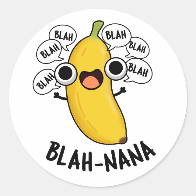 Adesivo Blah-nana Funny Banana Pun (Frente)