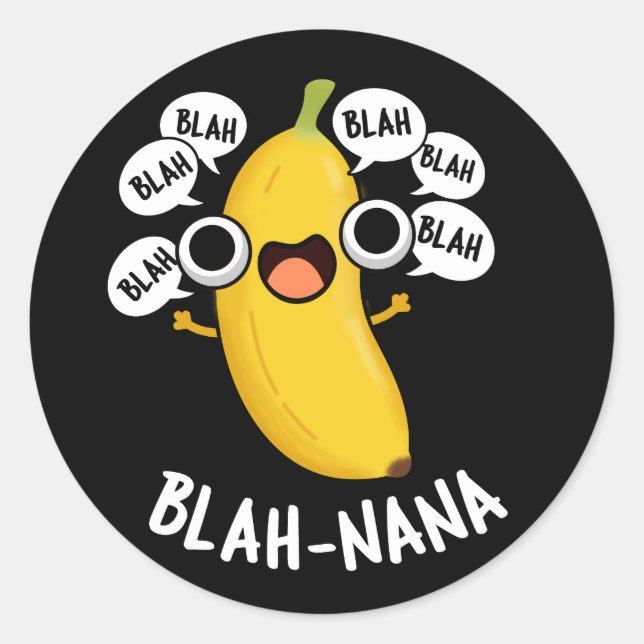 Adesivo Blah-nana Funny Banana Pun Dark BG (Frente)