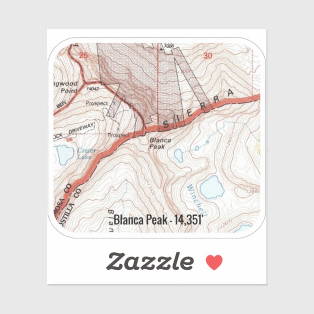 Adesivo Blanca Peak Colorado Fourteener (Folha)