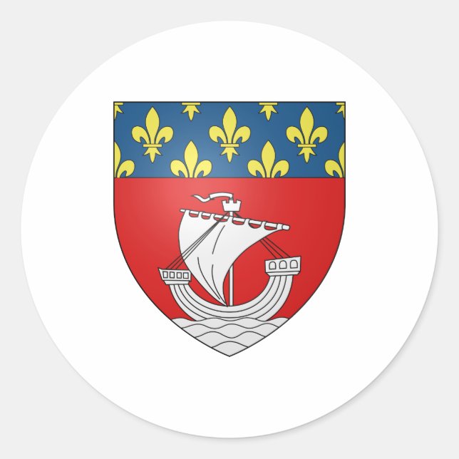 Adesivo Blason Paris Casaco Heraldry Símbolo França (Frente)