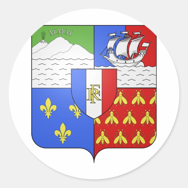 Adesivo Blason Réunion Casaco de Armas (Frente)