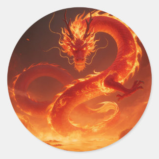 Adesivo Blazing Fire Dragon | Mythical Flame Dragon Fantas