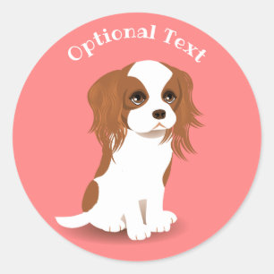 Adesivo Blenheim Cavalier King Charles Spaniel Pink
