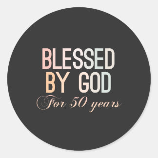 Adesivo Blessed by God for 50 years, 50th birthday design