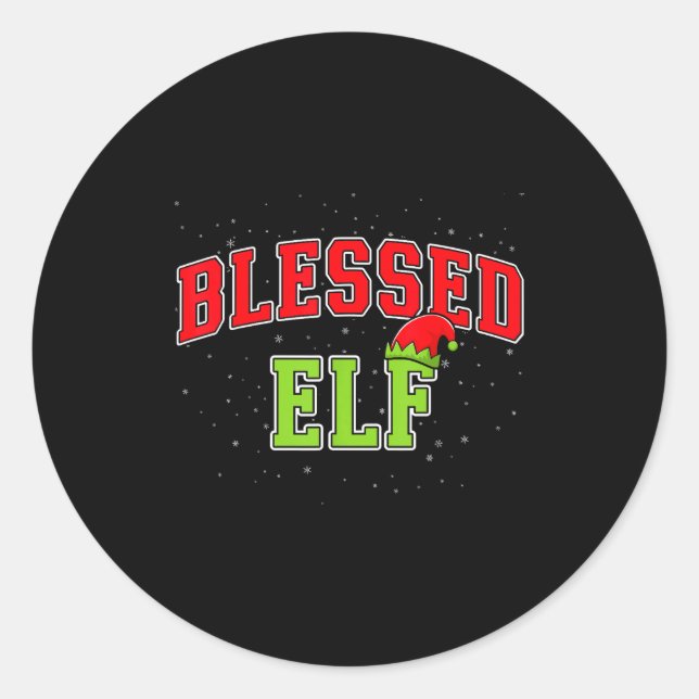 Adesivo Blessed Elf Christmas Family Matching Group Xmas  (Frente)