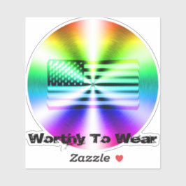 Adesivo Blindagem Arco-Íris com Sinalizador dos EUA - Dign