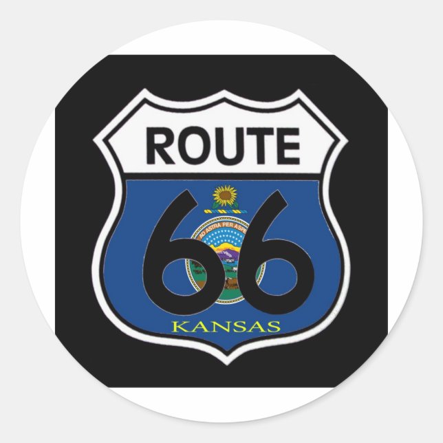 Adesivo Blindagem do Kansas Flag Route 66 (Frente)