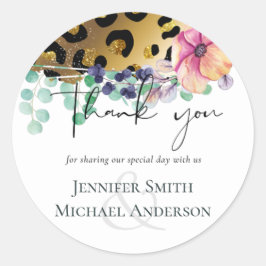 Adesivo Bling Girly Glam Leopard Imprime Casamento Dourado