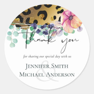 Adesivo Bling Girly Glam Leopard Imprime Casamento Dourado