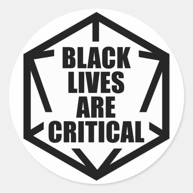Adesivo BLM Black Lives são críticas [B&W] (Frente)
