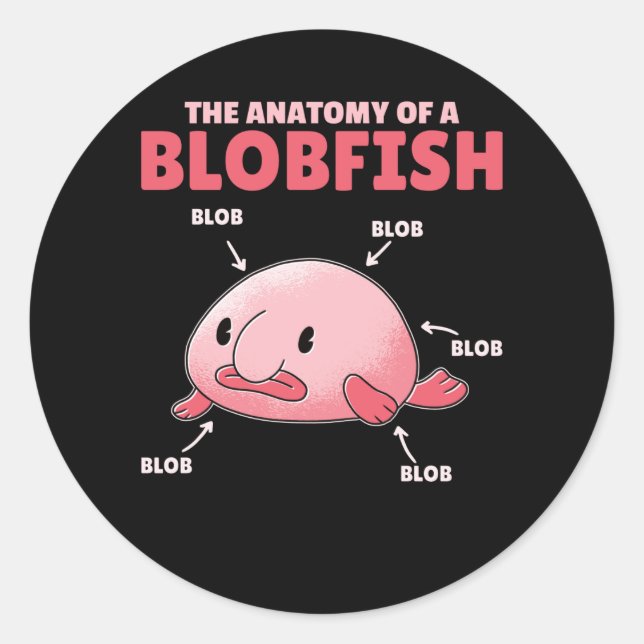 Adesivo Blobfish Afirma Anatomia De Blobfish (Frente)