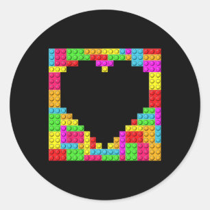 Adesivo Block Brick Building Master Builder Heart Valentin