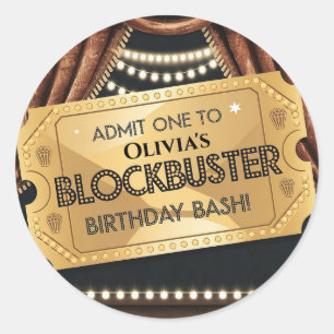 Adesivo Blockbuster - Design de Aniversário Pensado Em Fil