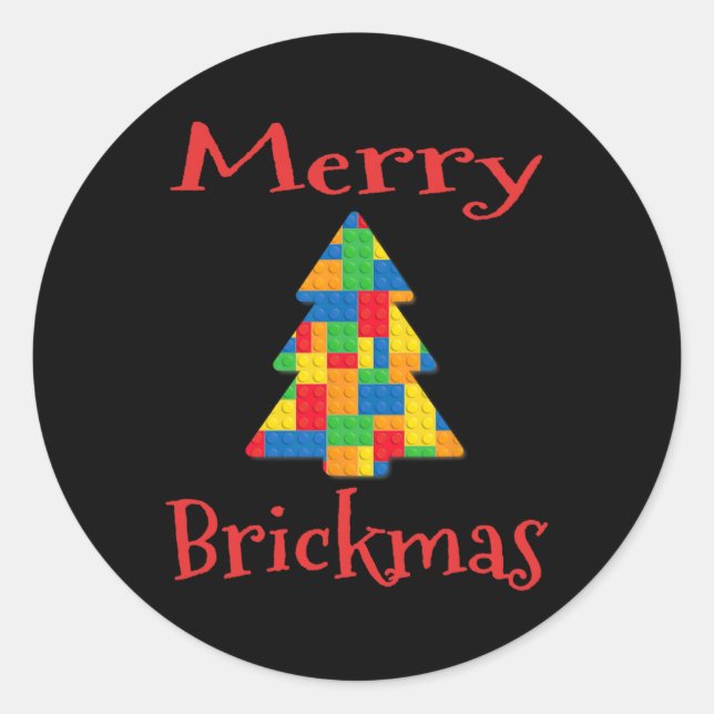 Adesivo Bloco de Brick Master Builder de Árvore de Natal (Frente)