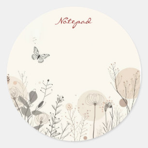 Adesivo Bloco de notas decorado com ilustrações de plantas