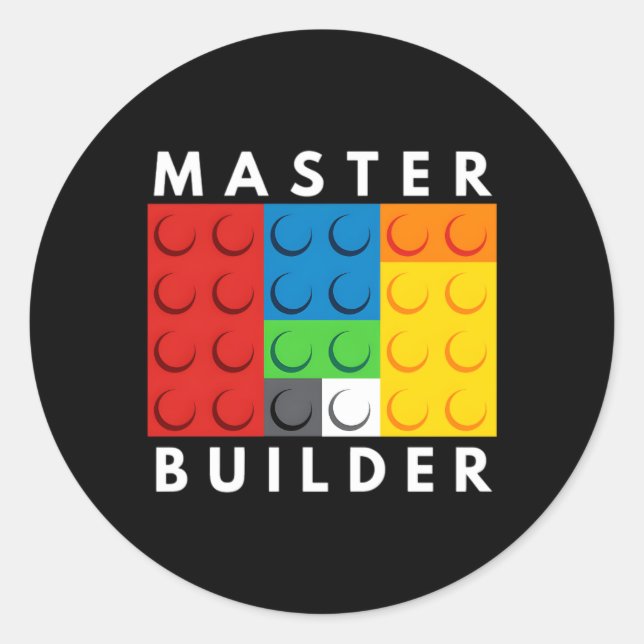 Adesivo Blocos componentes do Master Builder Brick Builds (Frente)