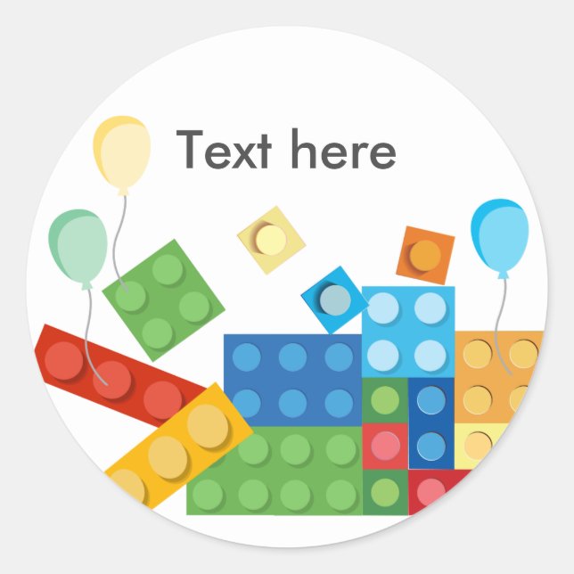 Adesivo blocos de construção, bloco, tijolo de brinquedos (Frente)