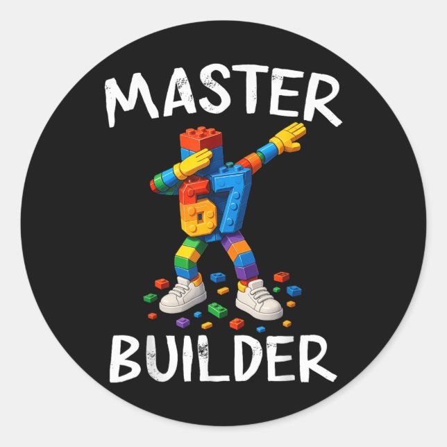 Adesivo Blocos de Construção Meme Master Builder Dabbing 6 (Frente)