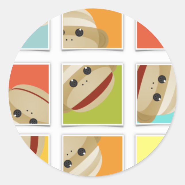 Adesivo Blocos de Meias de macacos Sock por Kelly Schwark (Frente)