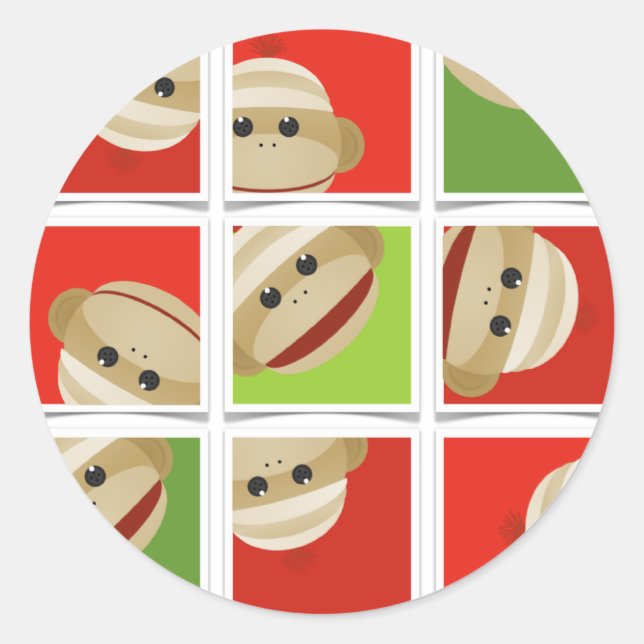 Adesivo Blocos de Natal de Macaco-Pau (Frente)