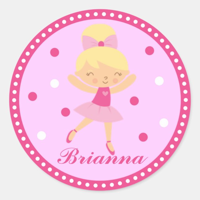Adesivo Blonde Ballerina Girl Sticker (rosa) (Frente)