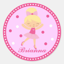 Blonde Ballerina Girl Sticker (rosa)