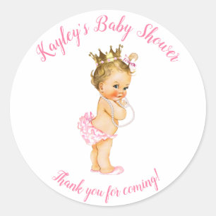 Adesivo Blonde Princess Vintage Personalizado Favor Sticke