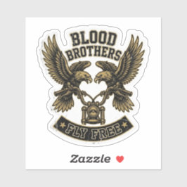 Adesivo Blood Brothers Voam Livres Águia Dupla Motocicleta