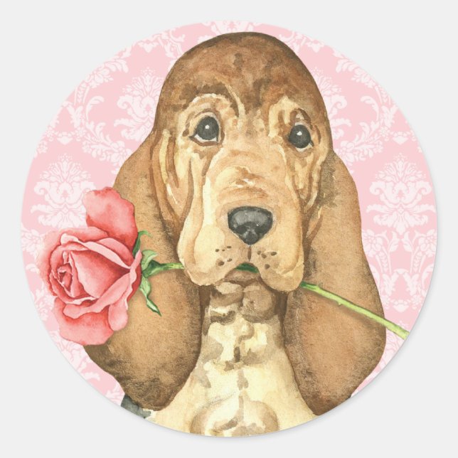 Adesivo Bloodhound de Rosa de namorados (Frente)