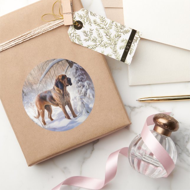 Adesivo Bloodhound Deixe Nevar Natal (Presentear)