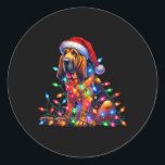 Adesivo Bloodound Christmas Lights Santa Hog Lover<br><div class="desc">Bloodound Christmas Lights Santa Hog Lover</div>