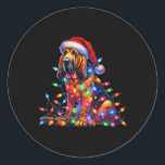 Adesivo Bloodound Christmas Lights Santa Hog Lover<br><div class="desc">Bloodound Christmas Lights Santa Hog Lover</div>
