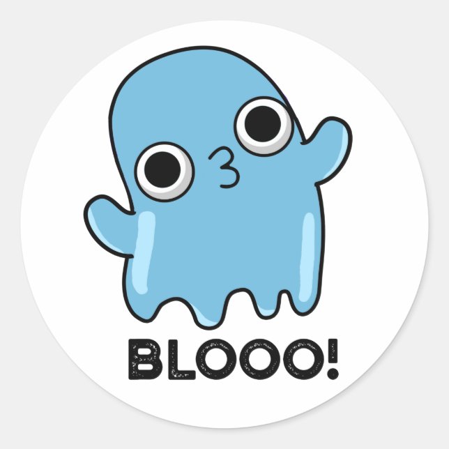 Adesivo Blooo Funny Blue Ghost Pun (Frente)