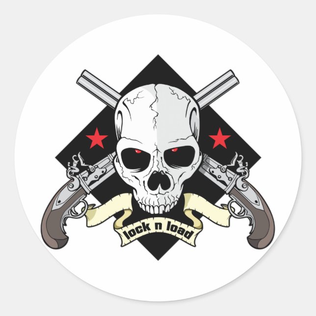 Adesivo Bloquear n Carregar Caveira (Frente)