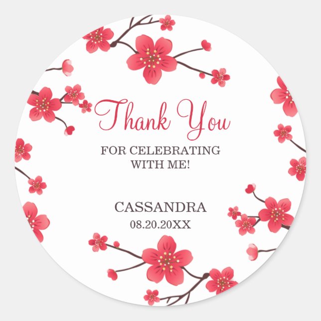 Adesivo Blossom Sakura Floral Aniversário do Blossom Sakur (Frente)