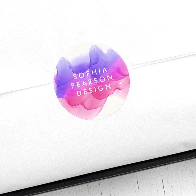 Adesivo Blot de Aquarela Magenta (Criador carregado)