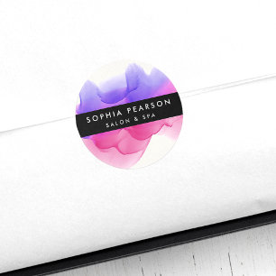 Adesivo Blot de Aquarela Magenta Moderna