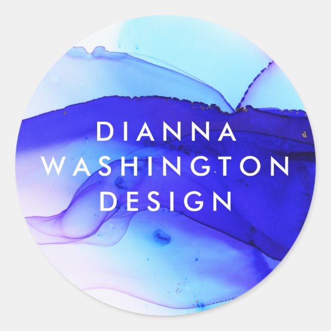 Adesivo Blot de cor azul personalizado (Frente)