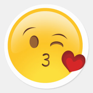 Adesivo Blow um beijo emoji.