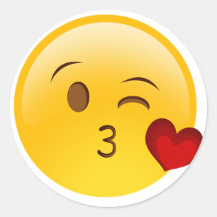 Adesivo Blow um beijo emoji.