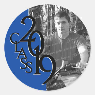 Adesivo Blue 2019 Graduation Class com Photo