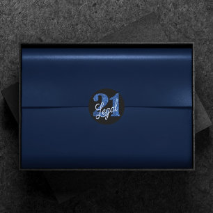 Adesivo Blue 21 e Legal   Faux Glitter aniversário de 21 